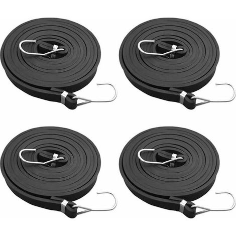 4 Pieces Heavy Duty Elastic Bungee Cords, Elastic Bungee Cords with Hooks, Bicycle Luggage Rack Bungee Cords, Elastic Bungee Cords, Bungee Cords with Hooks, Luggage Bungee Cord, Elastic Rope for Lugga (1/5)