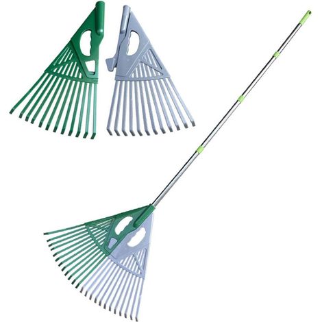 Râteau à feuilles de jardin – Outil râteau tête large manche long ergonomique, pelouse pour et  Pour jardinage, cour, arbustes, paysage, nettoyage d'automne, aiguilles pin - (1/5)
