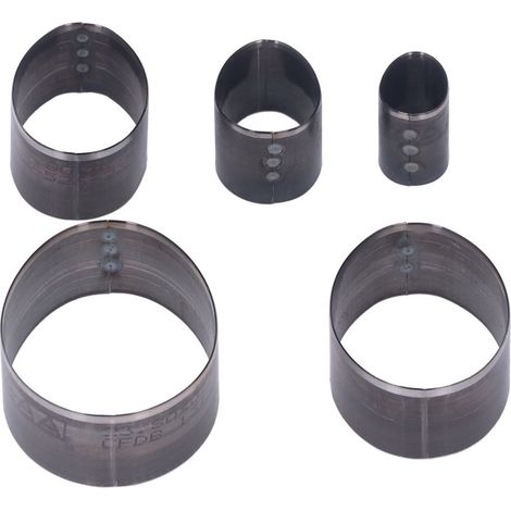 Ensemble matrices de découpe ovales, acier haute teneur carbone, 5 tailles (20-60 mm)