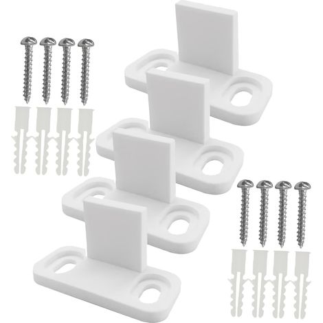lot de 4 guide de sol pour porte coulissante, plastique, blanc (1/5)