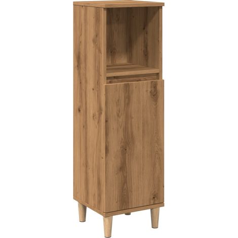 Armoire de salle de bain chêne artisanal 30x30x100 cm (1/5)