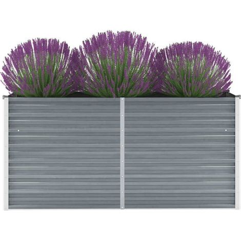 Garten-Hochbeet Verzinkter Stahl 160x40x77 cm Grau