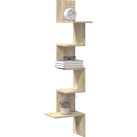 Wand-Eckregal Sonoma-Eiche 32x32x127,5 cm Holzwerkstoff