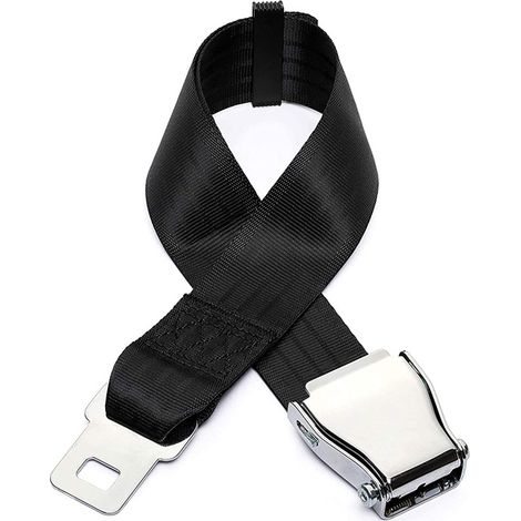 Extension de ceinture de sécurité pour avion, Pièces de ceinture de sécurité pour avions réglables universelles avec boucle en acier inoxydable Clip 50-80 CM Airlines for Travel by Kayear (1/5)