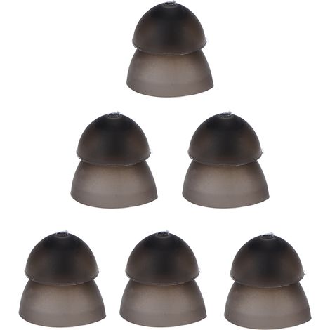10 pièces Dômes pour Aides Auditives en Silicone Souple 8mm Double Couche Type Fermé Antistatique Lavable Noirs (1/5)