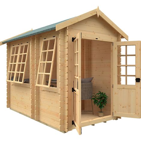 10x6 Georgia 19mm Flex - L290 x W175 x H231.7 cm - Solid Wood/Softwood/Pine - Natural