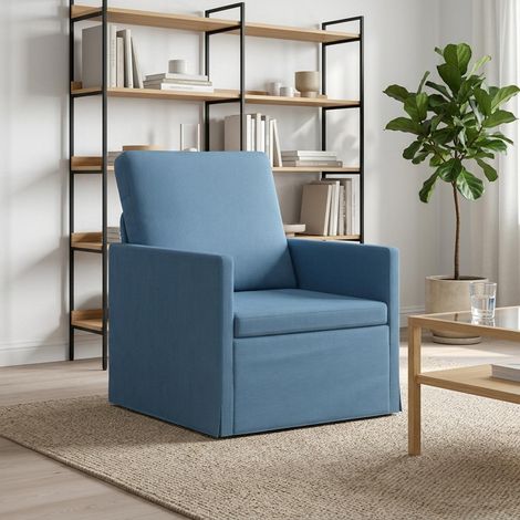 vidaXL Poltrona Blu 70 x 81 x 82 cm Tessuto in Cords (1/5)