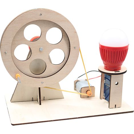 Lot manuel générateur à manivelle en bois DIY éducatif scientifique expérience projet pour enfants garçons filles (1/5)