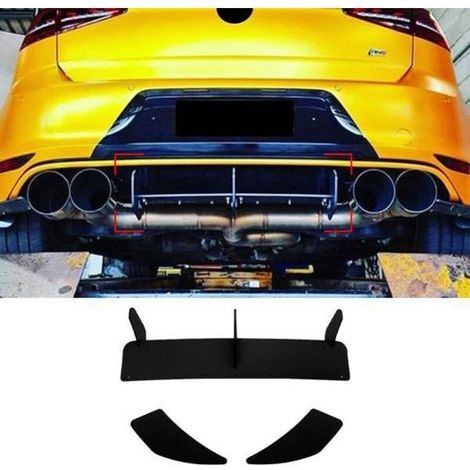 Trois modèles en plastique ABS noir brillant adaptés à la Volkswagen Golf 7R (2013-2016).
