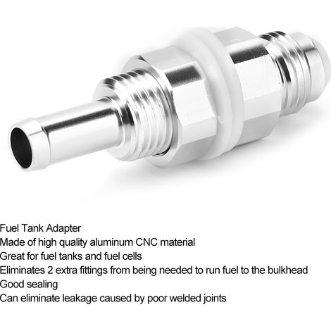 Raccord de réservoir de carburant à embout cannelé 6AN (déviation évasée) vers tuyau 5/16, adapté aux réservoirs et cellules de carburant (1/5)