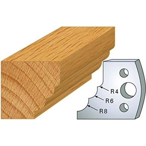 Jeu de 2 Fers Profilés Acier HT 40 x 4 mm - N°132 Multi 1/4 de rond - Outil de menuiserie - Diamwood