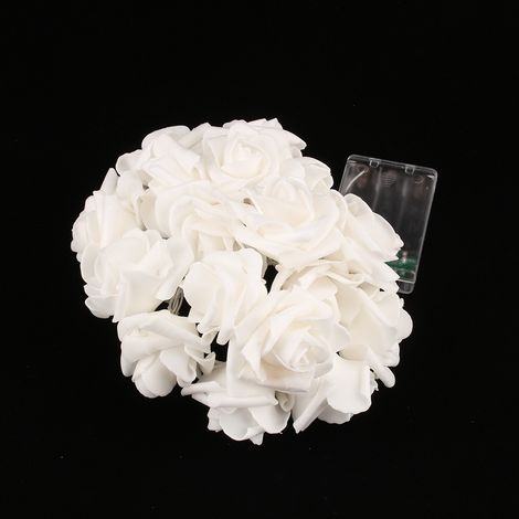Guirlande Lumineuse Led 20 Roses - Fonctionnement Sur Piles - Mode Clignotant Ou Continu - Décoration Intérieure Et Mariage - Câble Transparent (1/5)