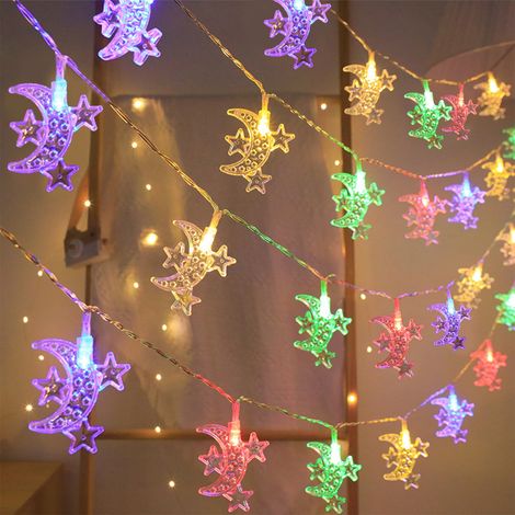 Guirlande Lumineuse Étoile - 20 LED Multicolores - 300 cm - Piles AA - Décoration Intérieure Extérieure Noël Fêtes Mariage Chambre Enfant (1/5)