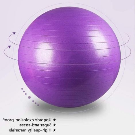 Ballon de fitness - Ballon de yoga - Entraînement à l'équilibre à domicile - Matériau PVC anti-éclatement - 75 cm - Bleu