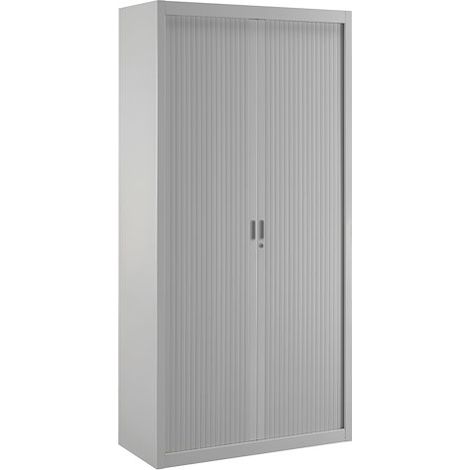 Armoire métal à rideaux démontable Classique H 200 x L 100 cm unicolore - Gris clair - Maxiburo