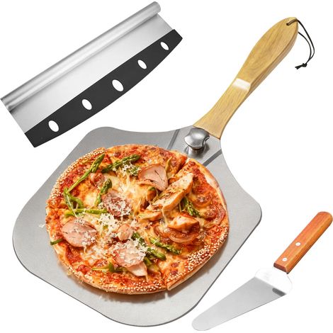 3 Pièces Pelle a Pizza, Coupe Pizza en Acier Inoxydable (1/5)