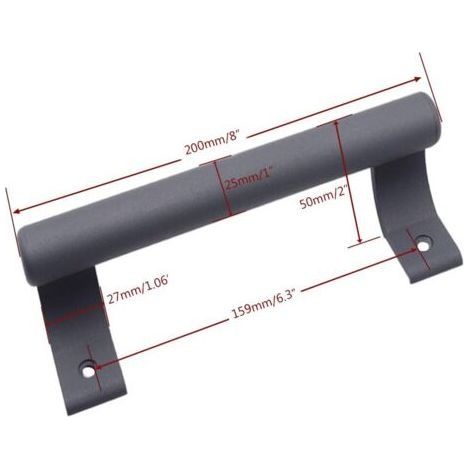 200 mm Schiebetürgriff aus Aluminiumlegierung, Balkontürgriff, Glastürgriff, Badezimmerschranktürgriff, Lagerhallentürgriff, moderner Metalltürgriff (grau) (1/4)