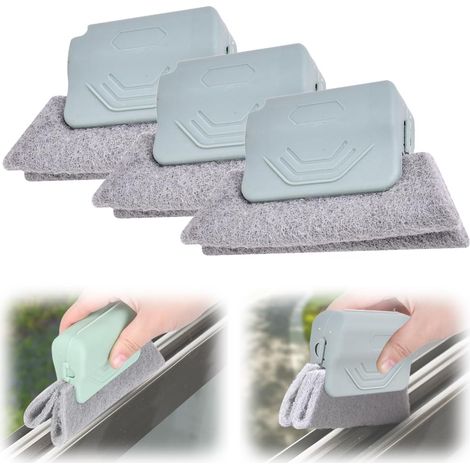 Brosse de nettoyage multi-surfaces pour joints, outil portatif pour rails de fenêtres, joints de carrelage et rainures coulissantes, kit de dépoussiérage efficace, taille universelle (1/5)