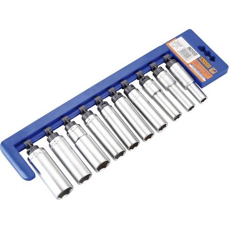 Set 10 douilles 1/2 longues 10-22 mm ALYCO 192518