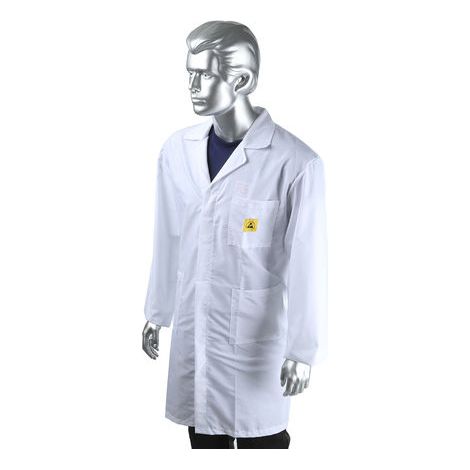Blouse de laboratoire RS PRO, Mixte, ESD, Blanc, taille L, Réutilisable, Coton, polyester ( Prix pour 1 )