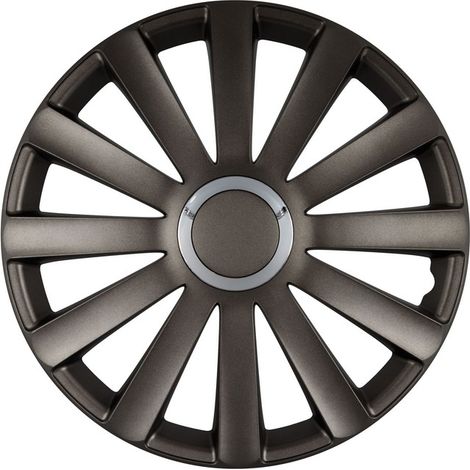 Boîte de 4 enjoliveurs SPYDER PRO Anthracite ABS 14'' Polaire RA14-RSPD - Ce produit de marque Polaire est neuf.