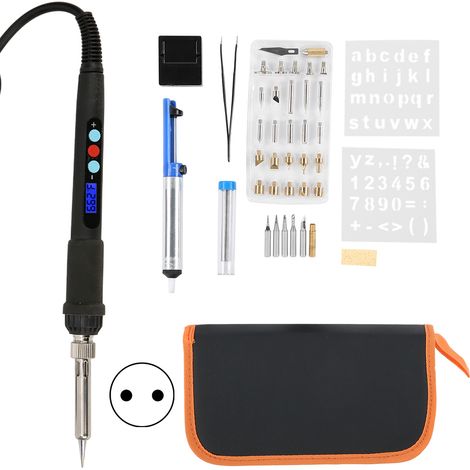 Kit Soudure Électrique 42 Pièces Avec Écran LCD Fer À Souder Numérique Pyrographe Bois Gravure Set (1/5)