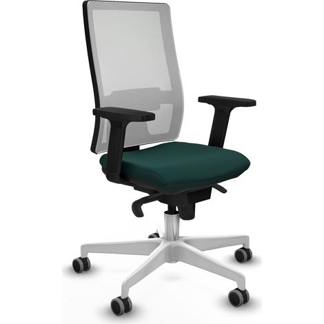 Horna sincro malla blanca similpiel verde botella brazos 2D base blanca  ruedas 65mm engomadas (1/5)