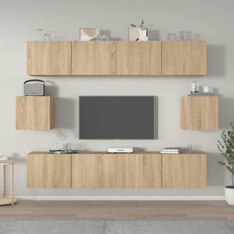 vidaXL 6 Piece TV Cabinet Set Sonoma Oak Engineered Wood (1/5)