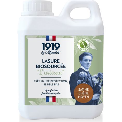 Lasure biosourcée protection extrême UV & intempéries - 5L Satiné Chêne Moyen - Air Intérieur A+ - L'Artisan 1919 by Mauler