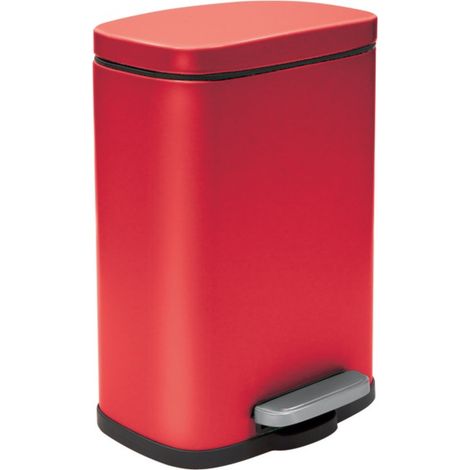 Papelera con pedal Acero AKIRA 5L Rojo mate Spirella