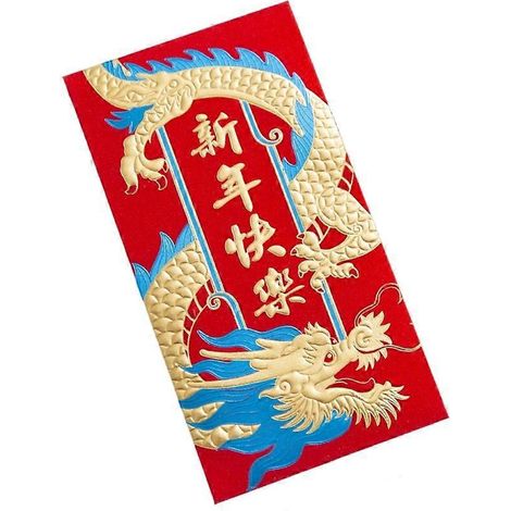 rote Glücksumschläge zum chinesischen Neujahr, Drachenmotiv, silberner Beutel, Glückspapier, 6er-Packung, Neujahrsgeschenke.