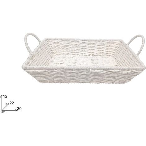 Cesta Rettangolare Regalo Festività Natale Pasqua Bianca 30 x 22 cm
