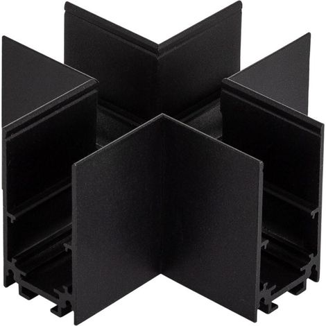 Unión en X para Carril Magnético Superficie 20mm Negro (1/4)