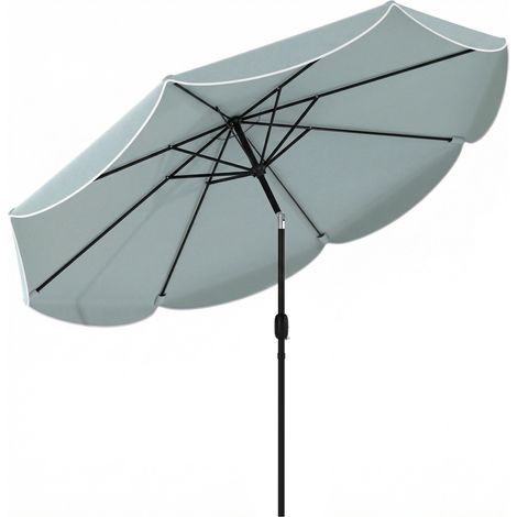 Parasol Varallo Inclinable 265 cm Mécanisme 3 Positions Bleu Noir Métal Résistant (1/5)