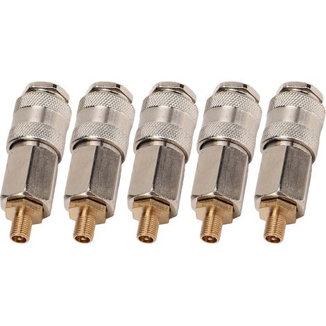 Adaptateur pour gonfleur de pneus et compresseur d'air (5 pièces) - Connecteur rapide 3 en 1 - Transformez votre pompe à air en outil pneumatique (1/4)