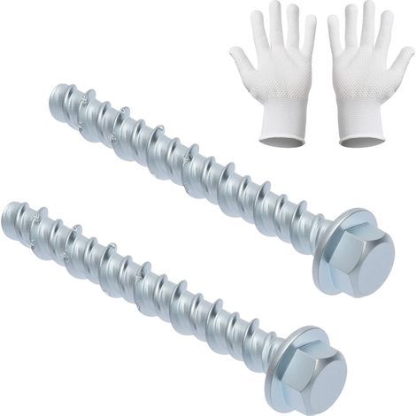 20 pièces de vis à béton M6x60 sans chevilles, tête hexagonale avec gants, vis à béton pour maçonnerie, béton, bricolage, projets industriels (1/5)