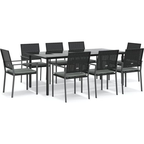 Maison Exclusive - Juego comedor jardín 9 piezas y cojines ratán (1/5)