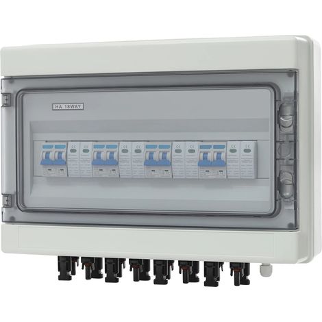 Caja solar combinada, capacidad para 4 cadenas, protección contra sobretensiones, BLANCA (1/2)