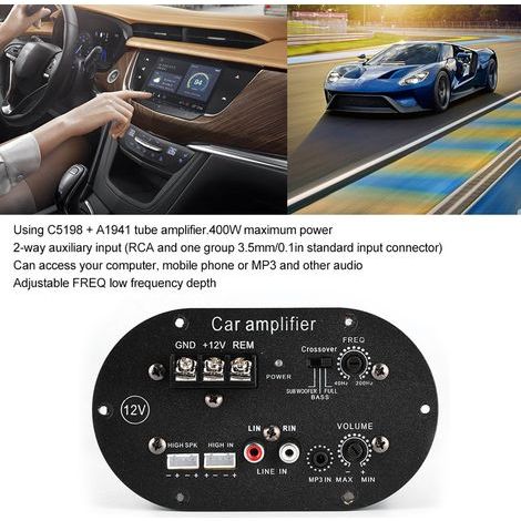 Amplificatore audio per auto da 120 W 12 V, potente scheda amplificatore per bassi per subwoofer e altoparlanti per auto (1/5)