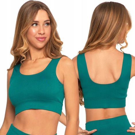 Camiseta deportiva sin mangas para mujer, color verde, marca Moraj, talla S/M. (1/5)