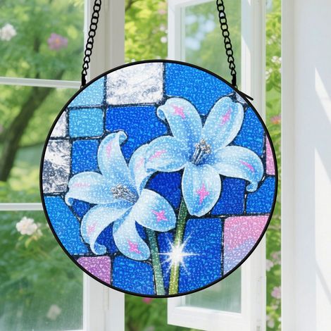 15cm Suspension décorative vitrale pour fenêtre, motif abstrait, décoration maison et jardin, cadeau pour hommes, femmes et famille (1/5)