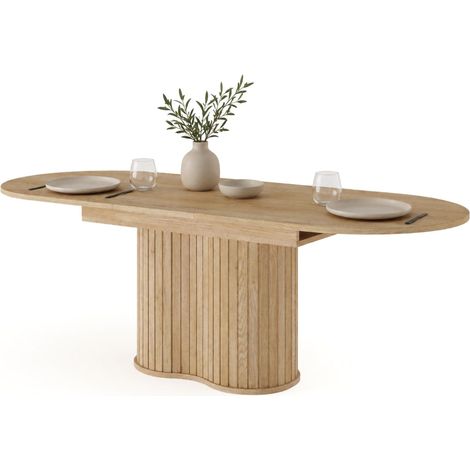 Tavolo Allungabile Kasota, 8 Posti, Allungabile, Meccanismo Estensione Allunga Centrale, 180x90x76h cm Marrone Rovere