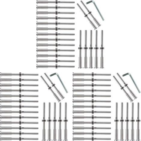 60 Pièces Séries Tendeur à Main Swage Fileté Goujon Tension Hex Fitting RéCepteur Terminal pour 1/8 Pouce CâBle Garde-Corps (1/5)