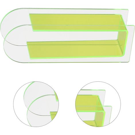 Vase minimaliste moderne en acrylique transparent, décoration de bureau, composition florale pour salon, vase hydroponique pour fleurs fraîches, vert semi-fluorescent. (1/5)