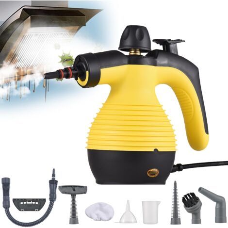 QORVA-Nettoyeur vapeur portatif OmePS, nettoyeur vapeur multifonction pour usage domestique avec 9 accessoires, nettoyeur vapeur portable, nettoyeur vapeur pour canapé, adapté aux meubles et sièges au