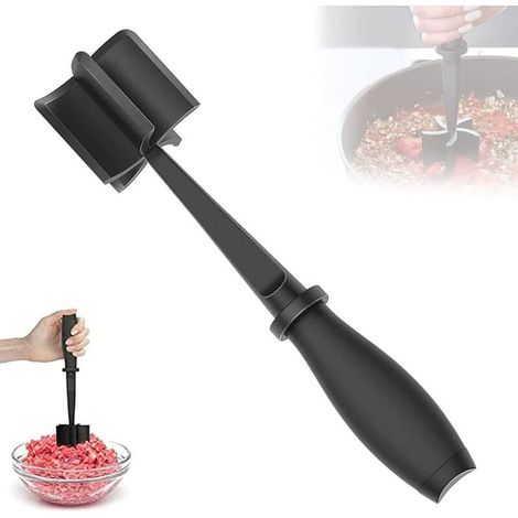 Hachoir à viande, hachoir à hamburger, ustensile de qualité supérieure résistant à la chaleur, hachoir de bœuf/viande, presse-purée à viande/pommes de terre, spatule à hamburger (1/5)