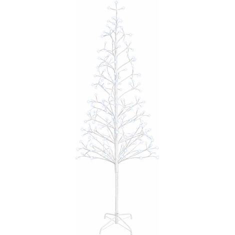 Albero di Natale con luci LED Bianco 47 x 240 cm Acciaio vidaXL