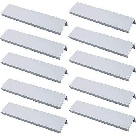 FENOPLASTICA(Blanc)Lot de 10 Poignée Dorée Poignée de Meuble Dorée - Poignée Invisible Poignee de Meuble Cuisine Dorée Poignée Meuble Dorée en Alliage d'Aluminium Entraxe 160mm (1/5)