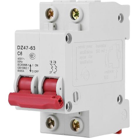 DZ47-63 AC400V 50Hz 6A Leitungsschutzschalter, Abschaltvermögen 6000A