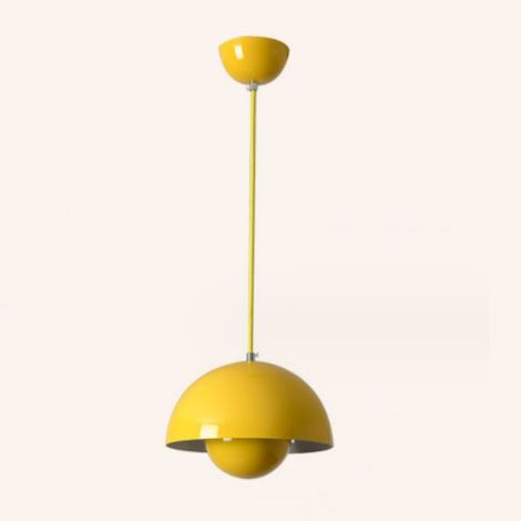 Wottes – Lustre suspendu moderne jaune – Hauteur réglable 1,5m – Matériau métallique anticorrosif – Ø23cm pour espaces variés (1/5)